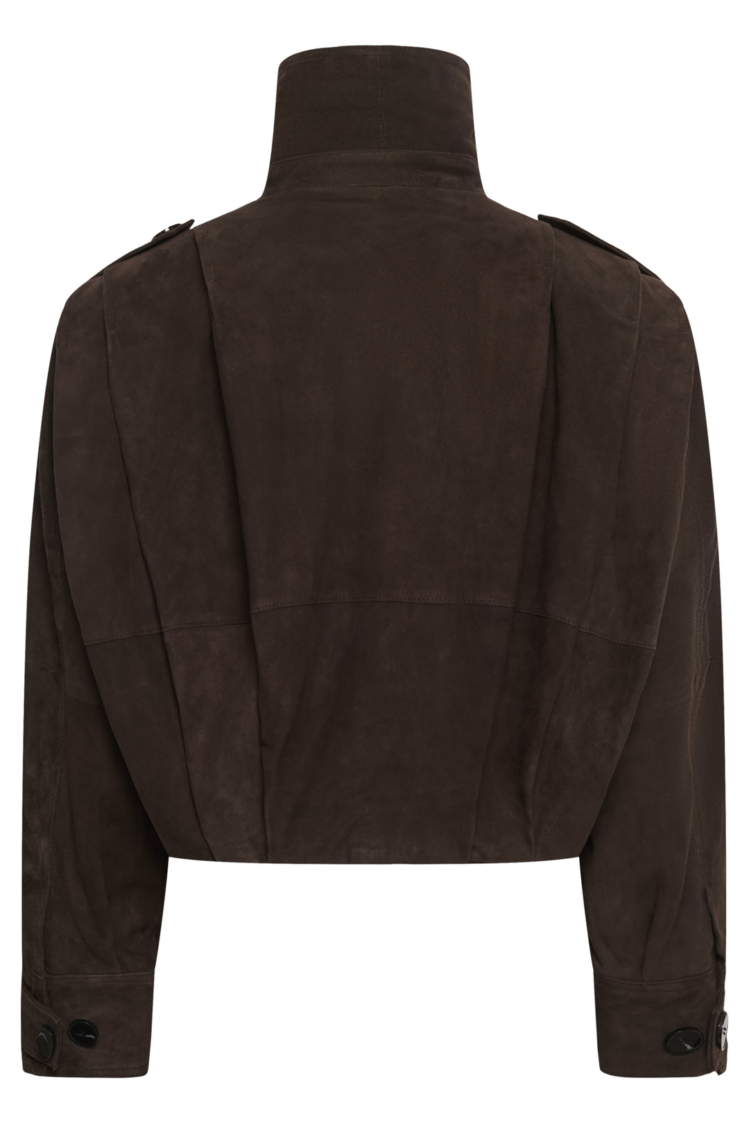 Petra suede pleat jacket dark brown