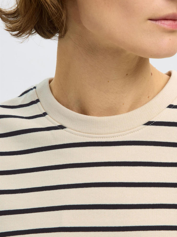 ELISE LS O-NECK WIDE STRIPED SWEAT