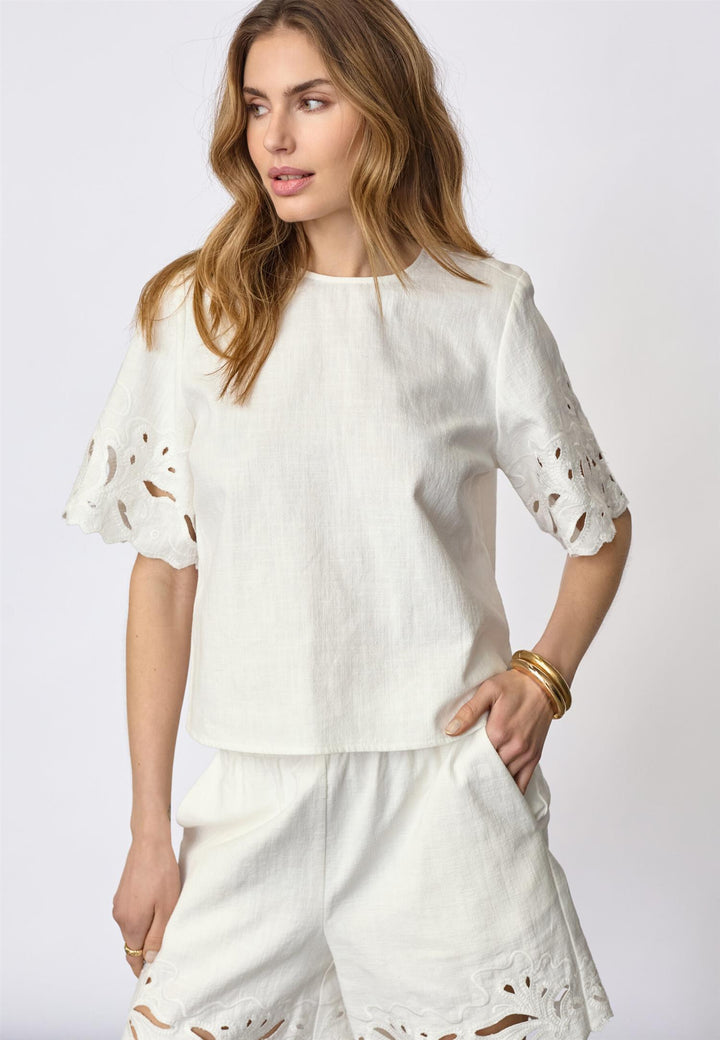 Lita Linen Emb Blouse