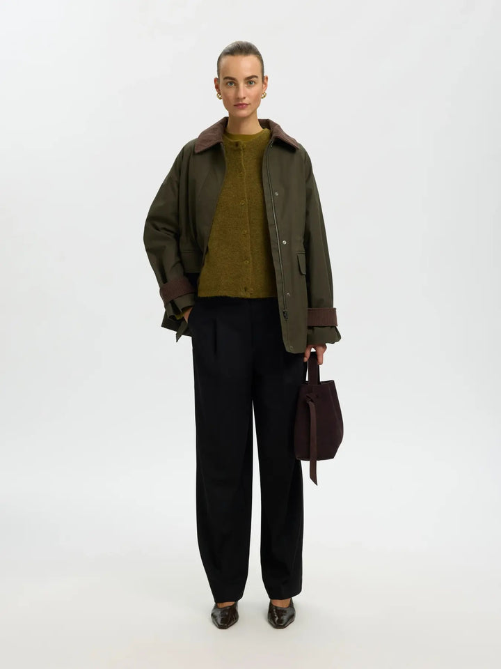 lulu new knit cardigan green melange