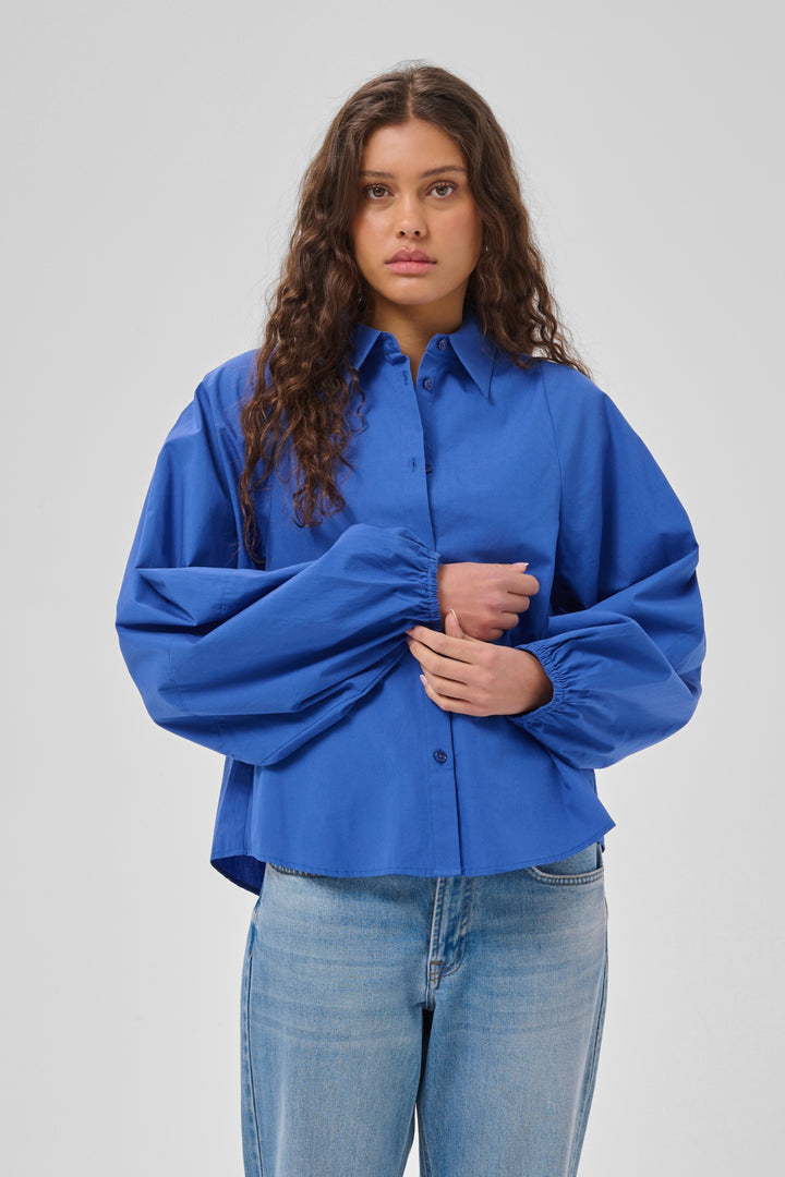 Sunna balloonsleeve shirt  blue