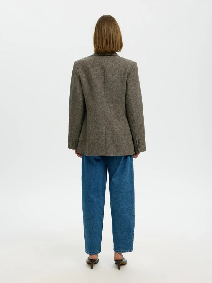 Reeda wool blend blazer brownie