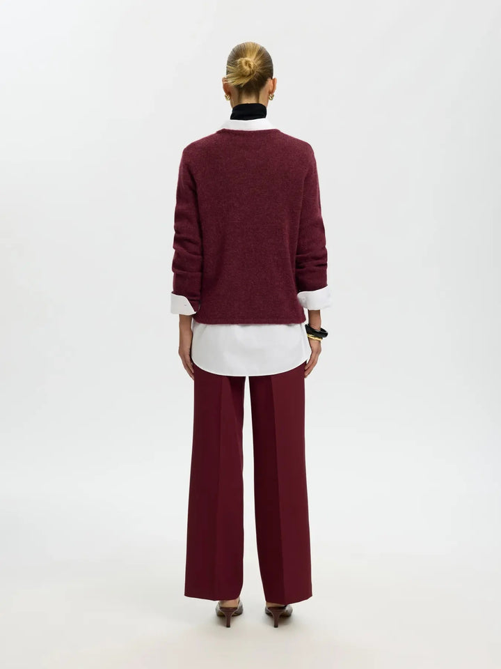 lulu new knit o-neck tawny port