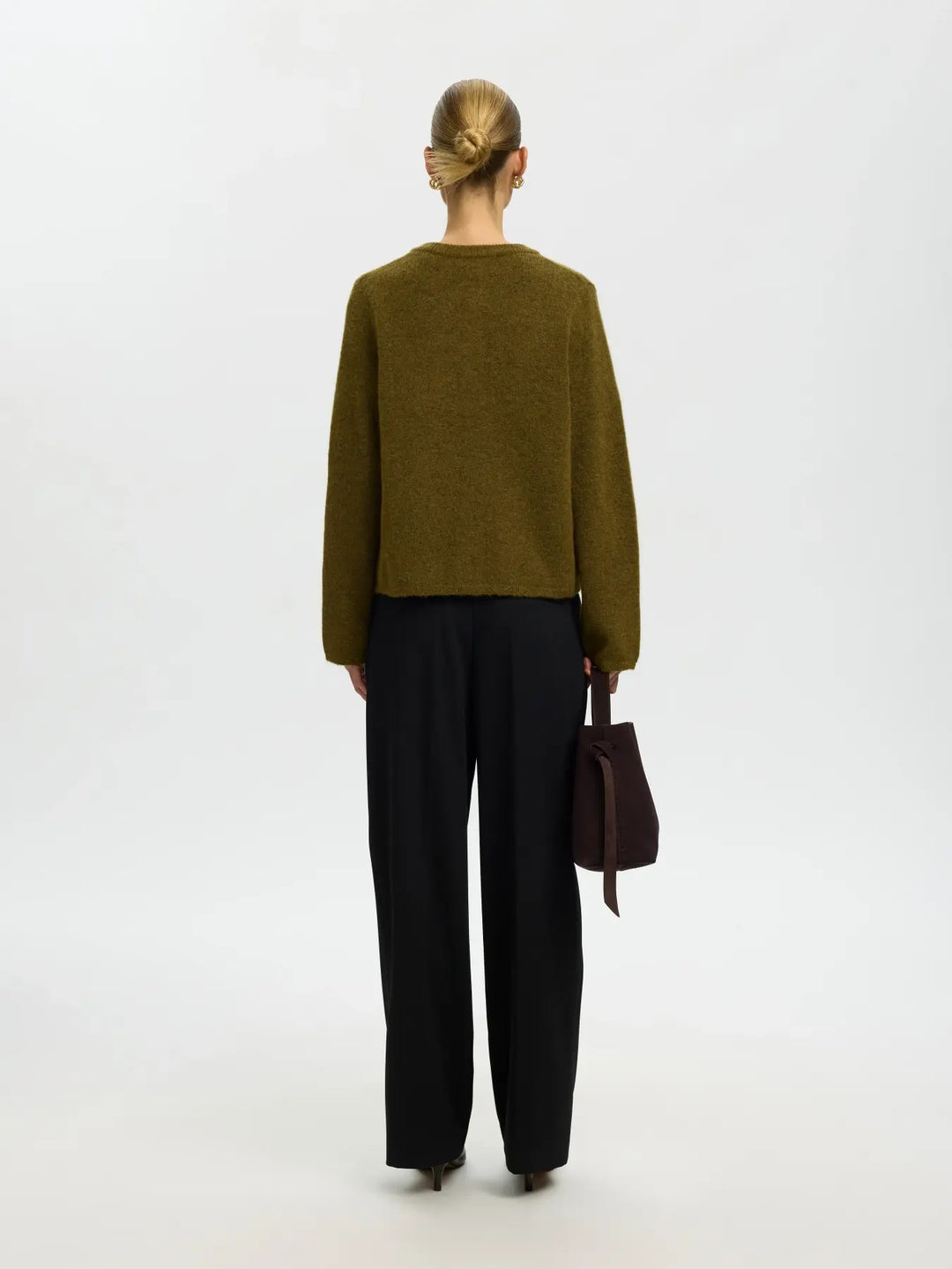 lulu new knit cardigan green melange