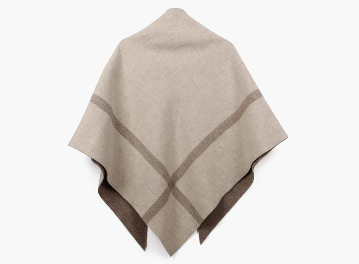 Nina double sided wool shawl beige