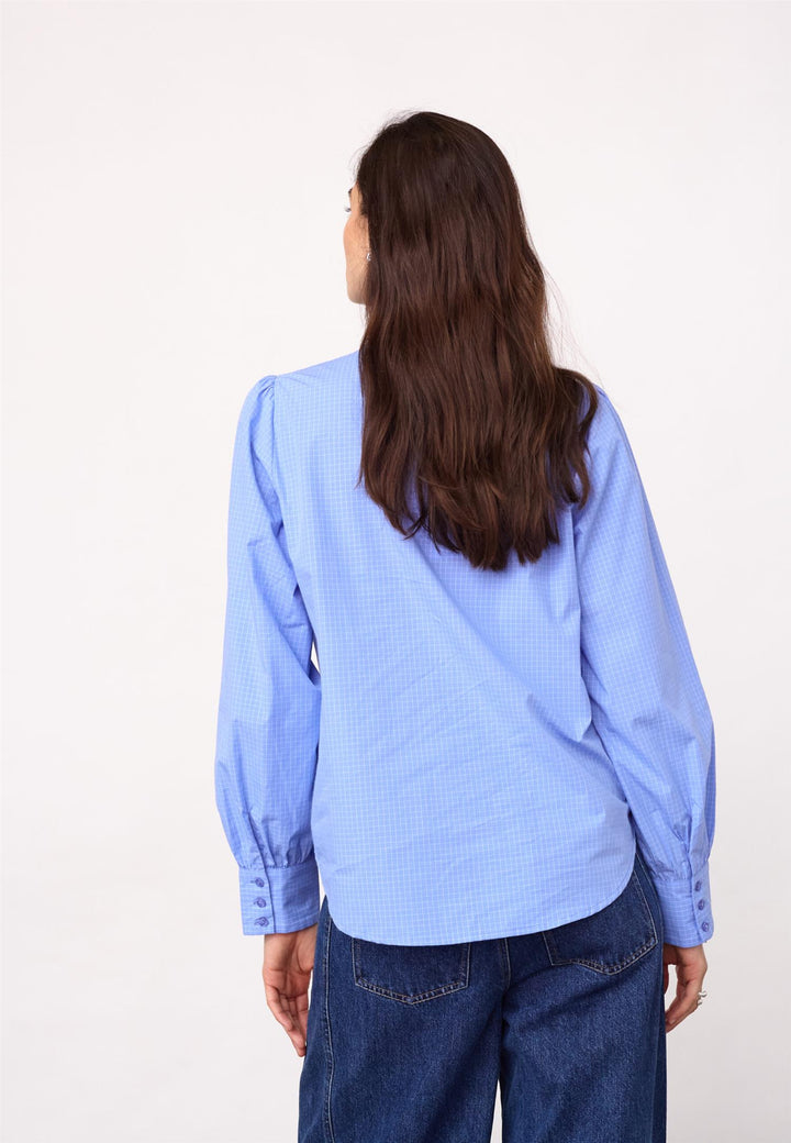 Elona check shirt pale blue