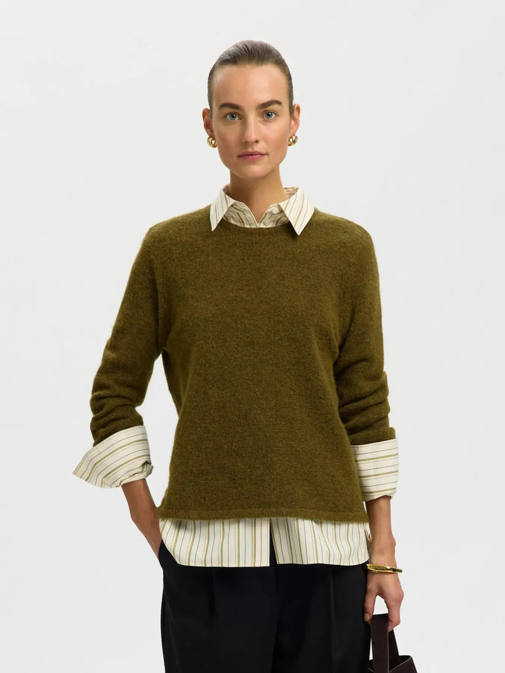 lulu new knit o-neck green