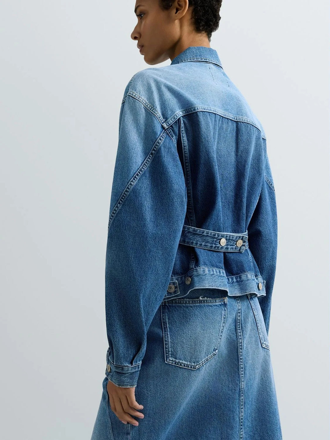 TWO-TONE DENIM RELAXED-FIT JACKET