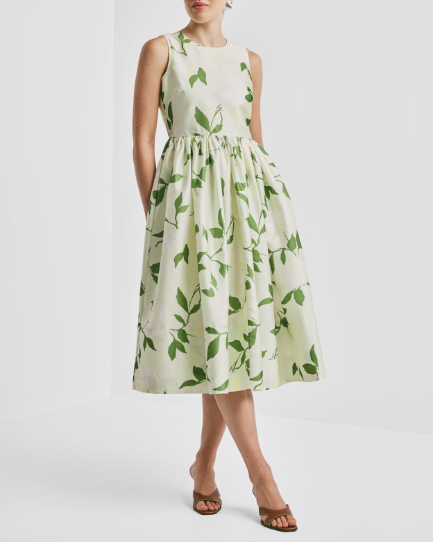 Taffeta midi dress soft pastel