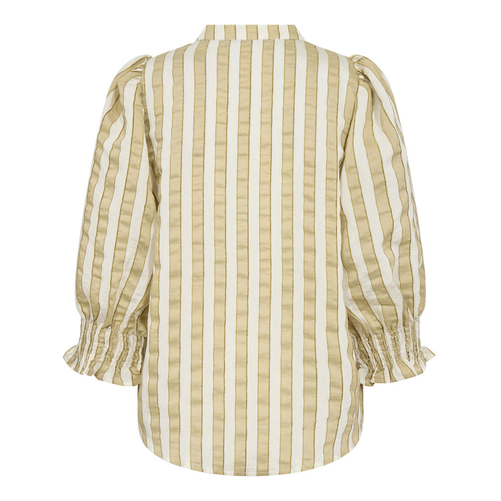 Saila stripe V-blouse olive