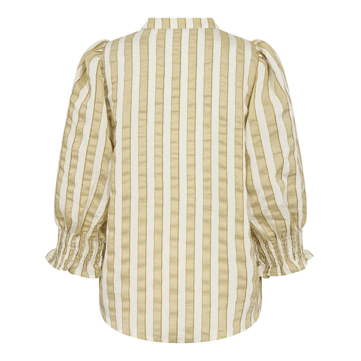 Saila stripe V-blouse olive