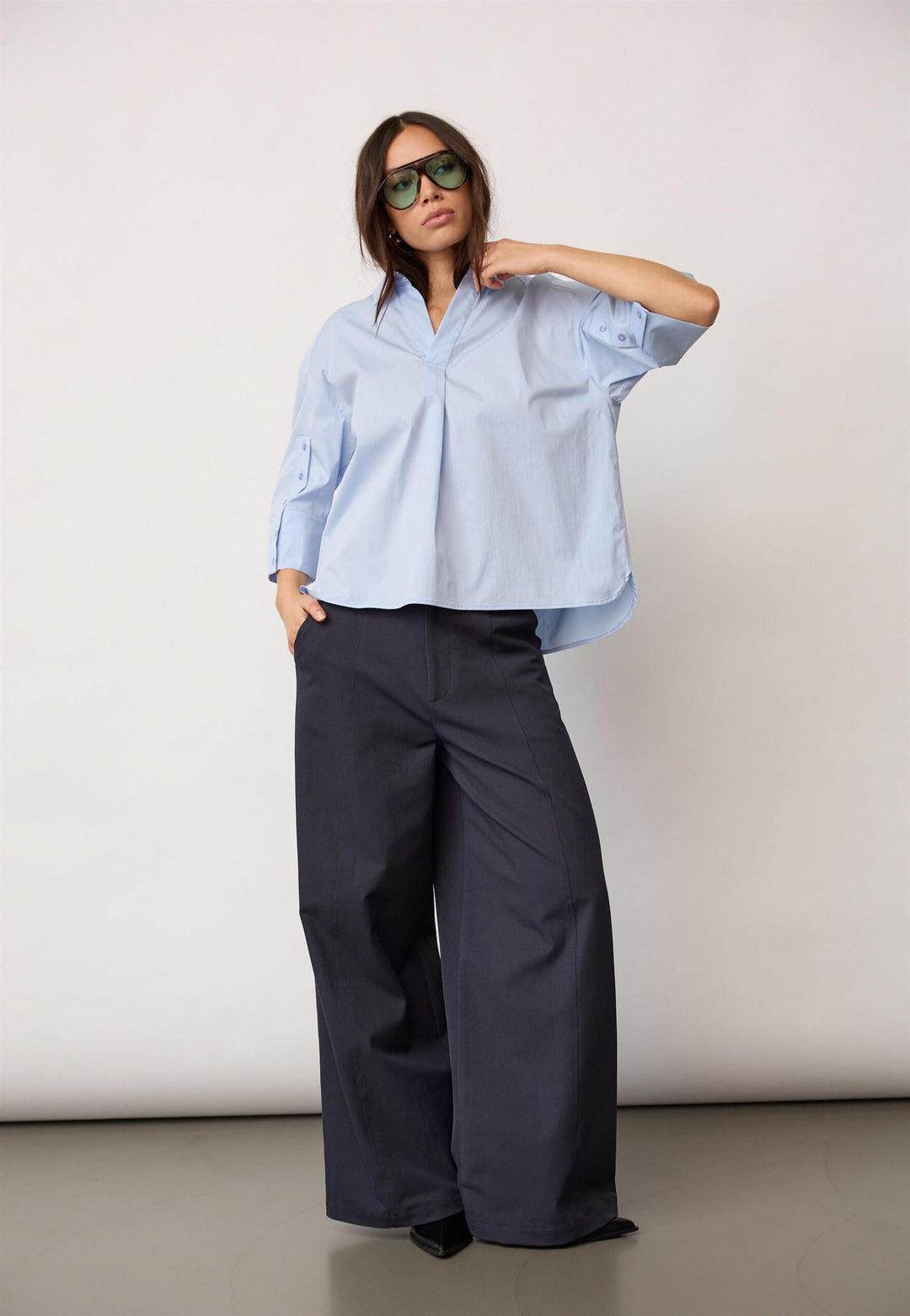 poppy V-blouse white