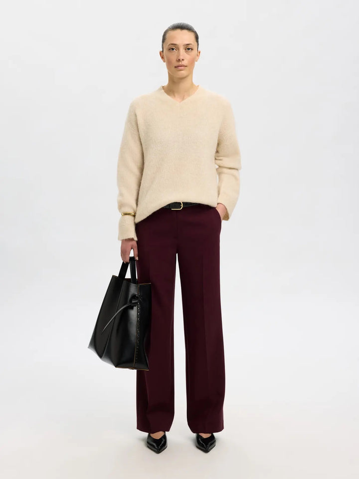 SLFSIA RAS LS KNIT LONG V-NECK