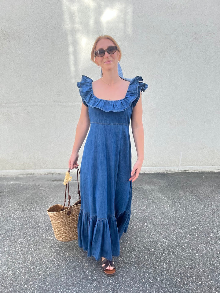 Denim Ruffle Dress