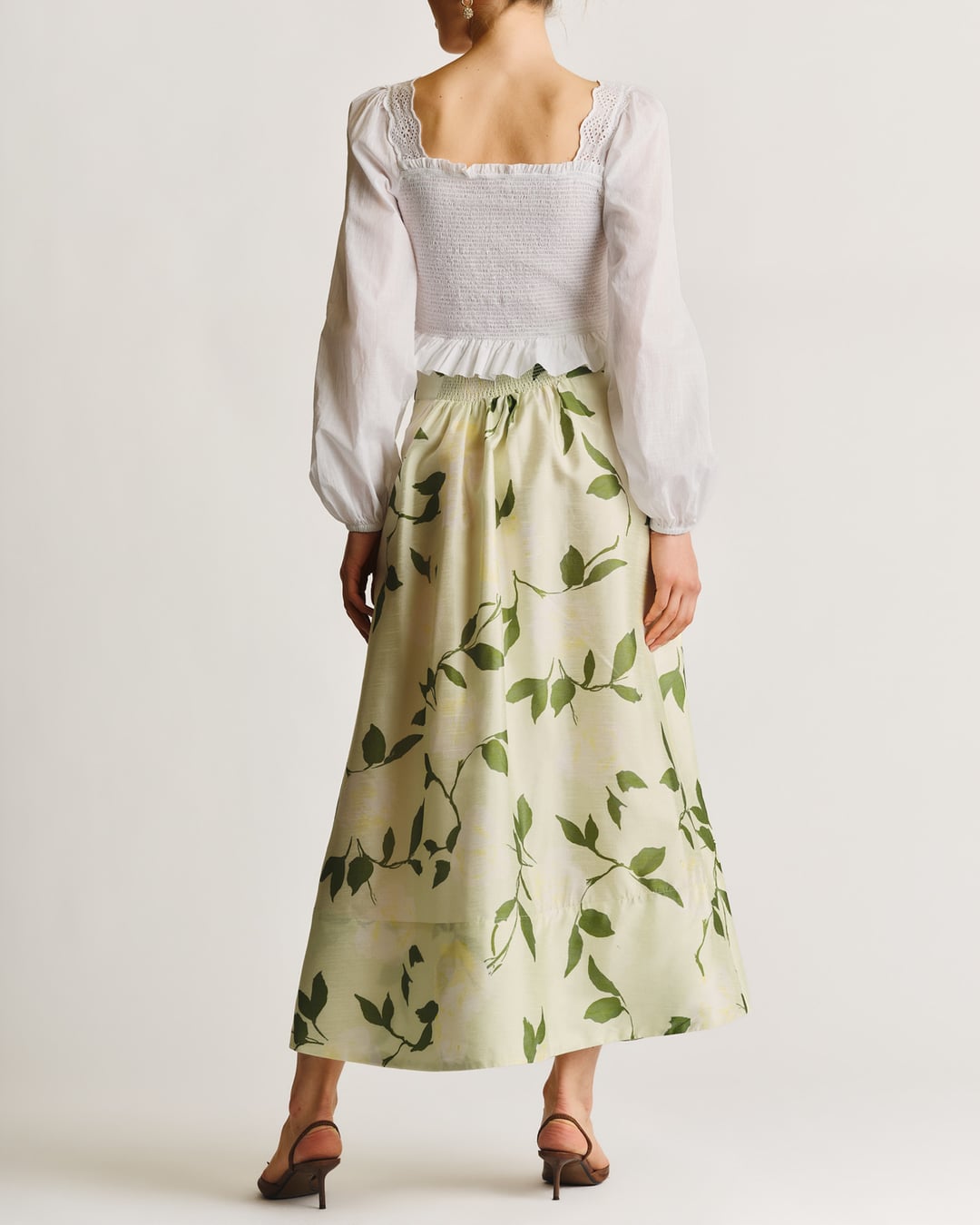 Taffeta maxi skirt soft pastel