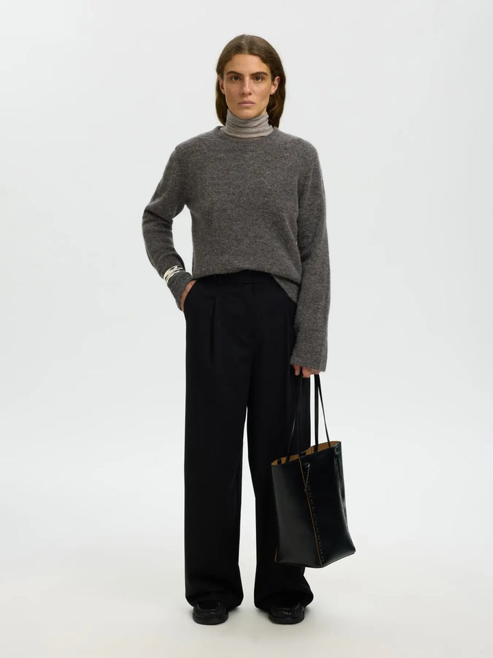 lulu new knit o-neck medium grey