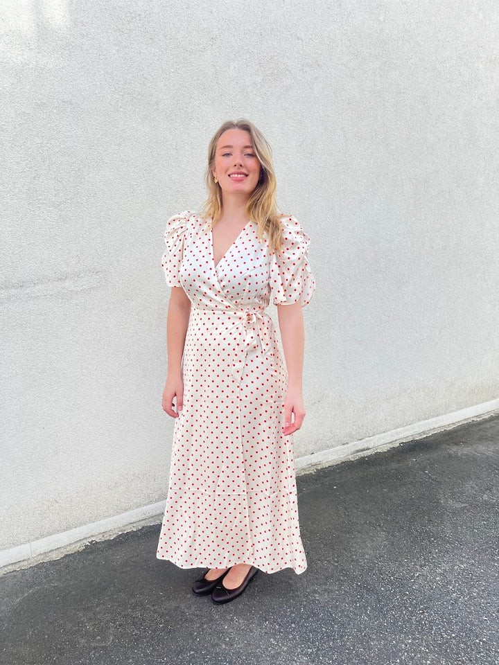 Cambria Dot Wrap Dress