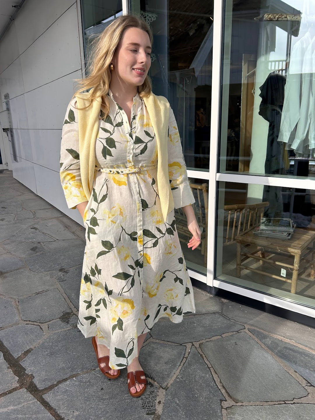 Linen Button-Down Dress