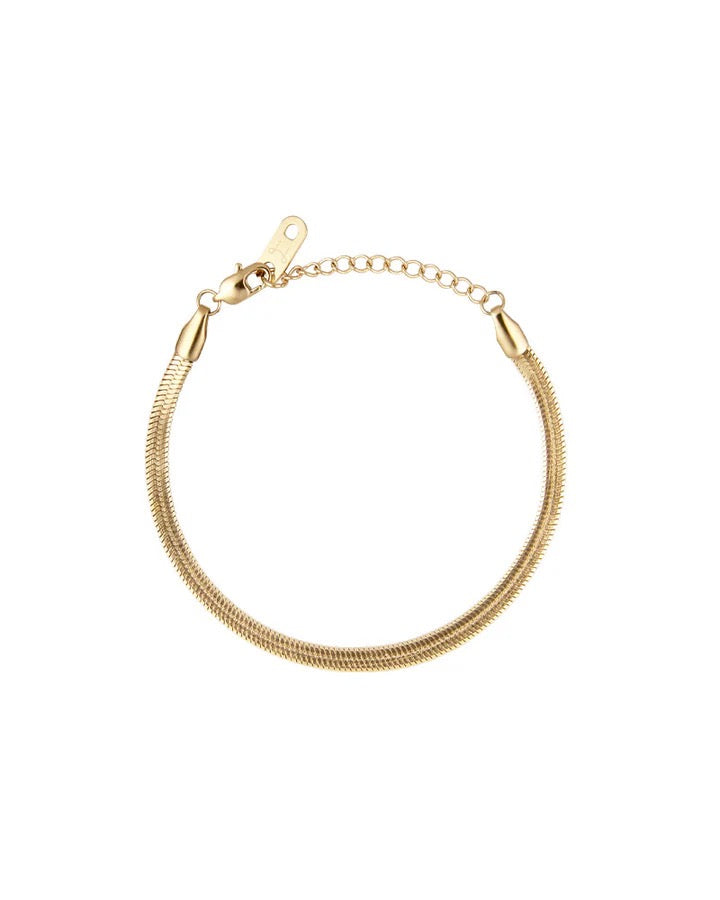 Thin snake bracelet gold Medium