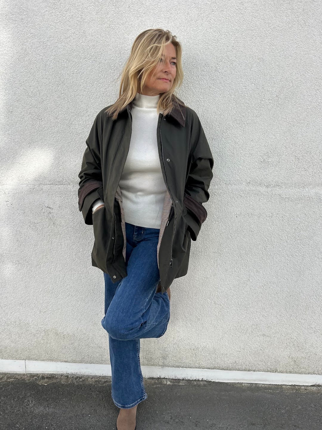 wilma waxed jacket grape leaf