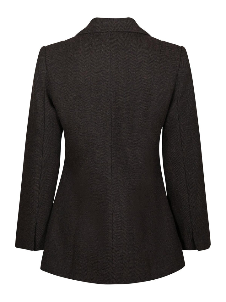 bowie herringbone blazer dark brown