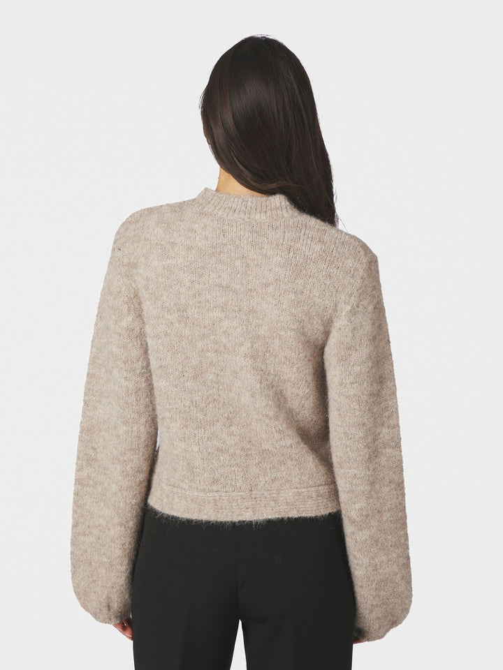 Gio fluffy knit cardigan beige