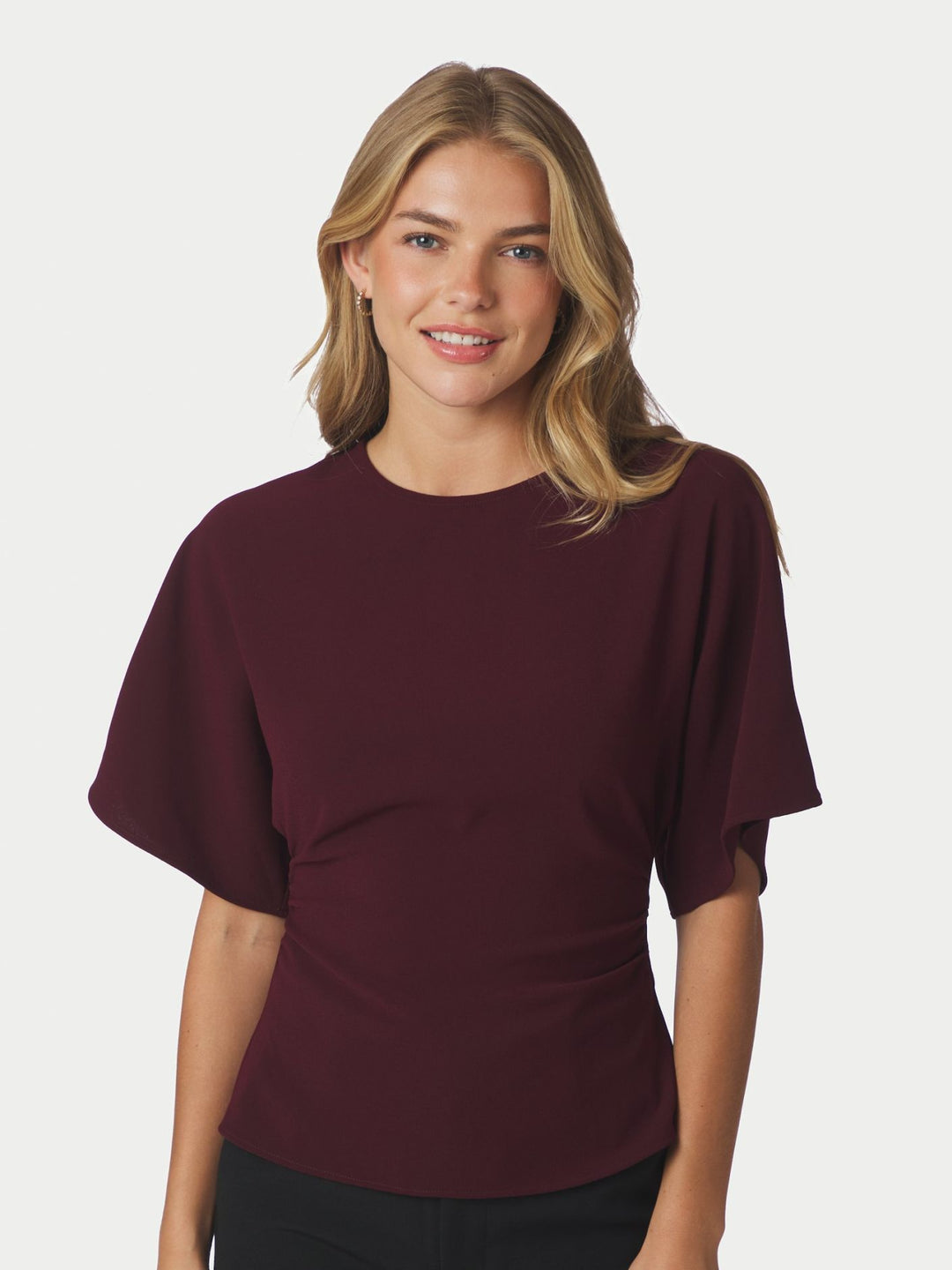 Miriel drape blouse plum