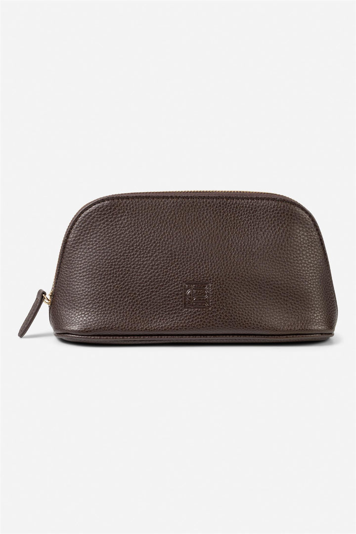 cosmetic pouch small dark brown