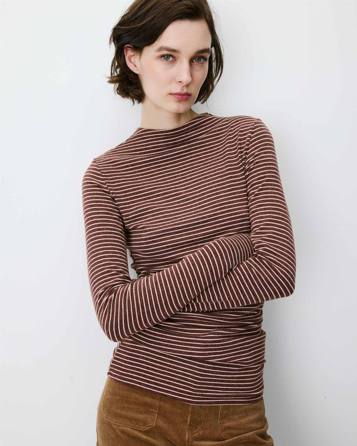 Aralee stripe top with gathered waist