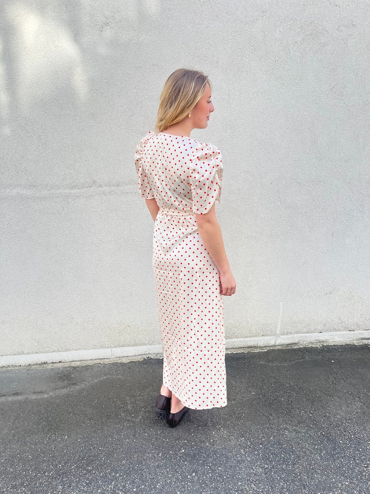 Cambria Dot Wrap Dress