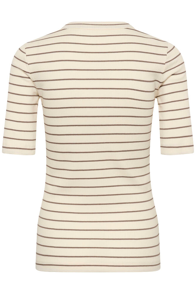 Dagna striped T- Skjorte vanilla/coffee
