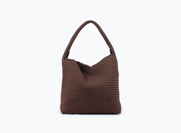 Annabel neoprene bucket bag large mørk brun