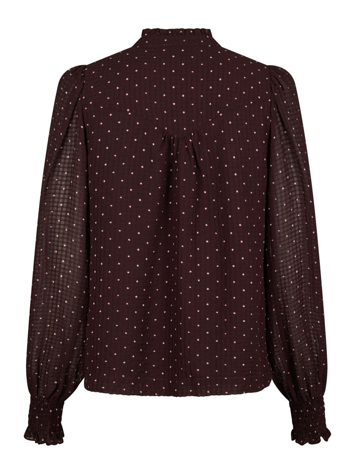 Astrida dotted blouse burgundy