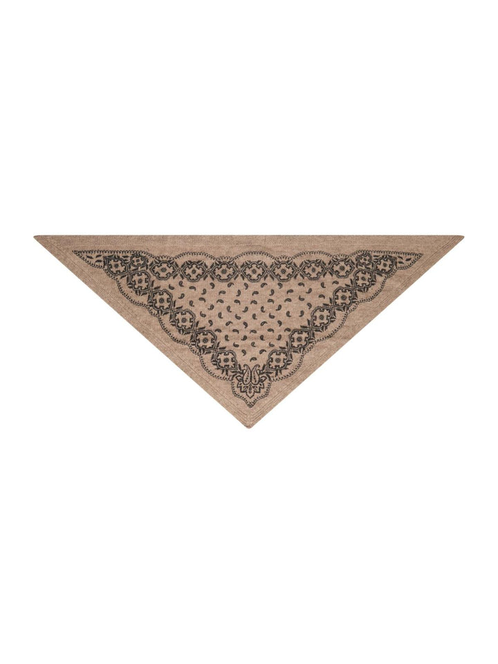 Ariya paisley knit scarf beige