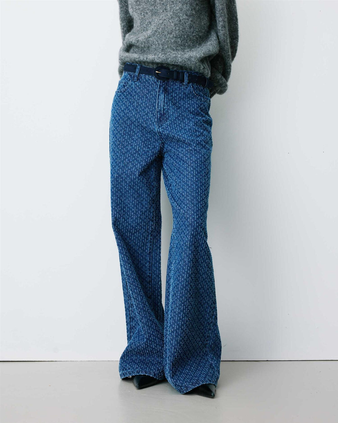 Socca loose printed jeans medium blue