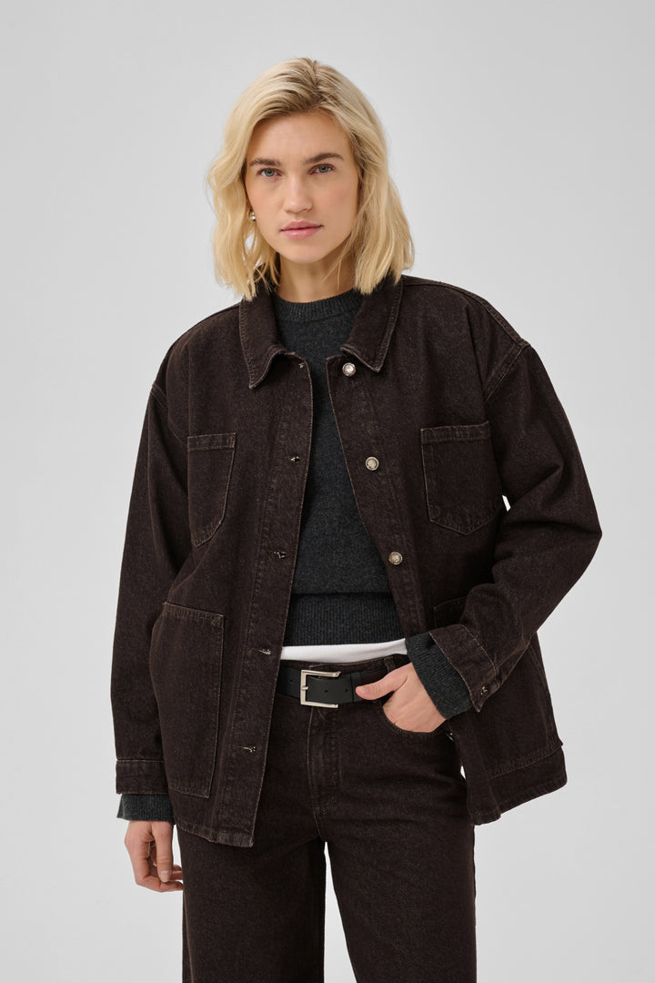 Uma boxy jacket dark brown