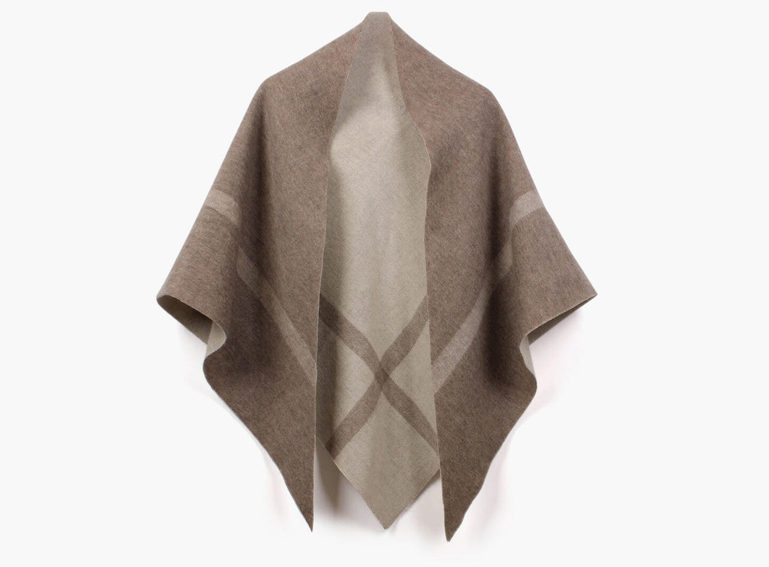 Nina double sided wool shawl beige
