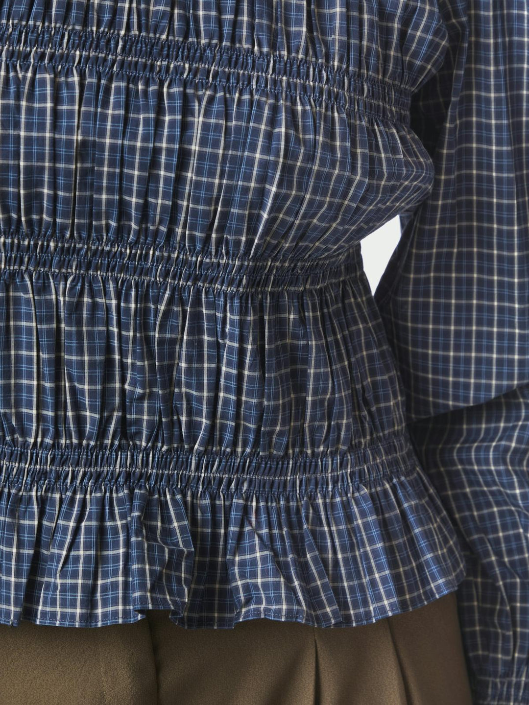 marcia check blouse blue