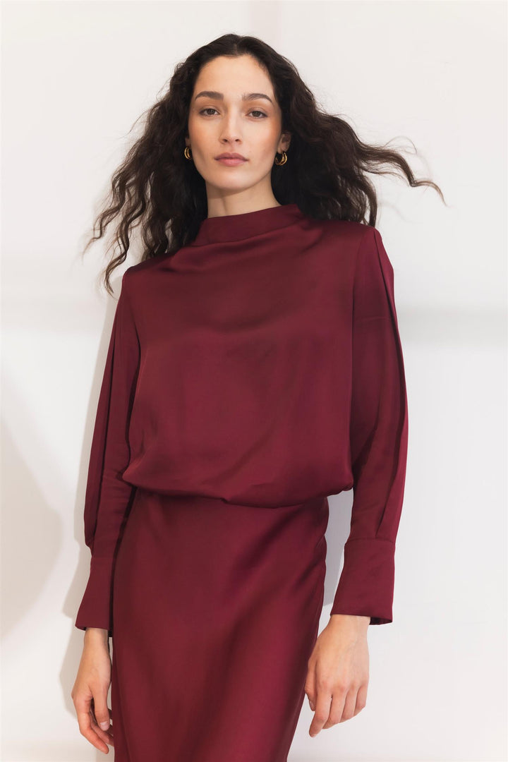 arlene blouse dark red