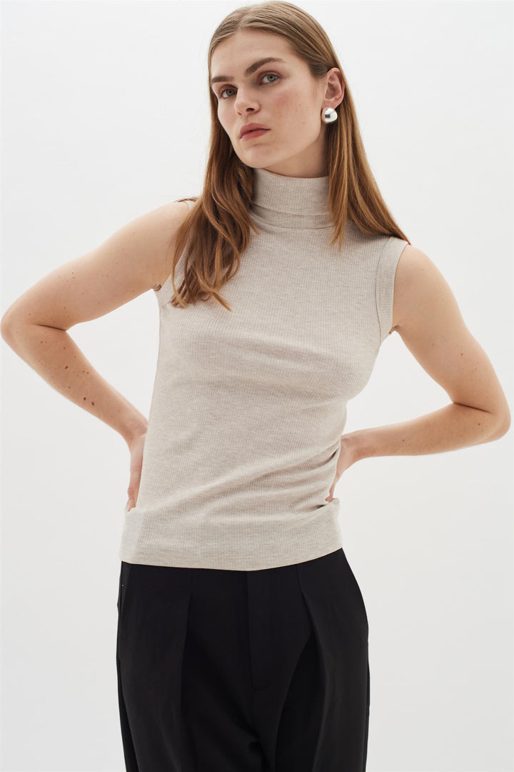 Dagna Melange Roll Neck Top