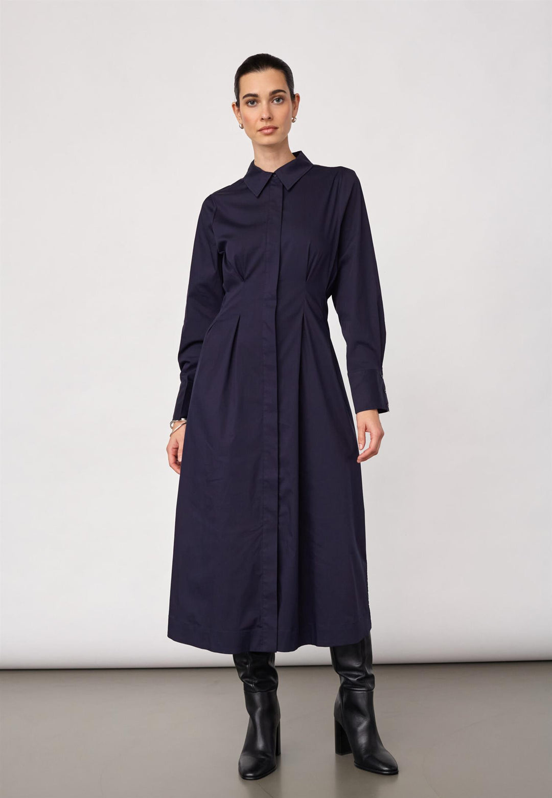 Sanna shirt long dress navy