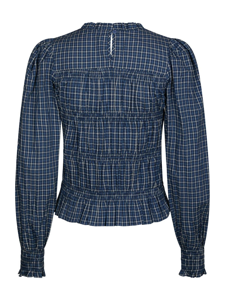 marcia check blouse blue
