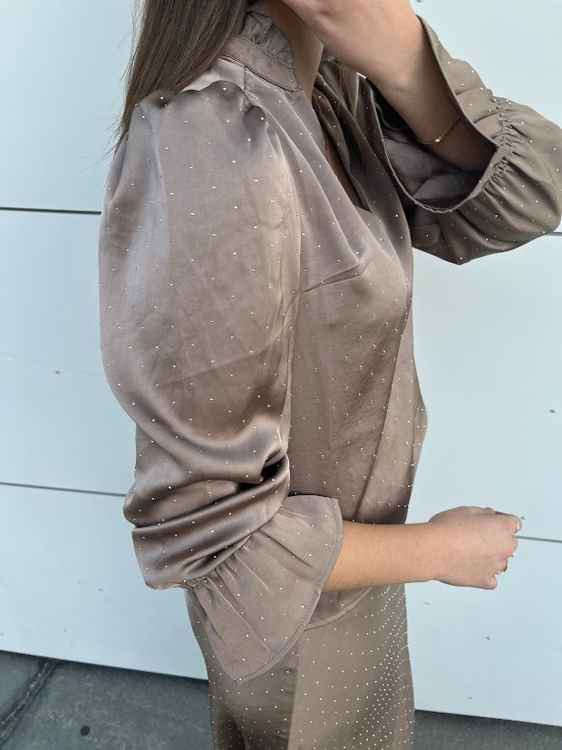 Amara Heavy Sateen Bedaz Blouse