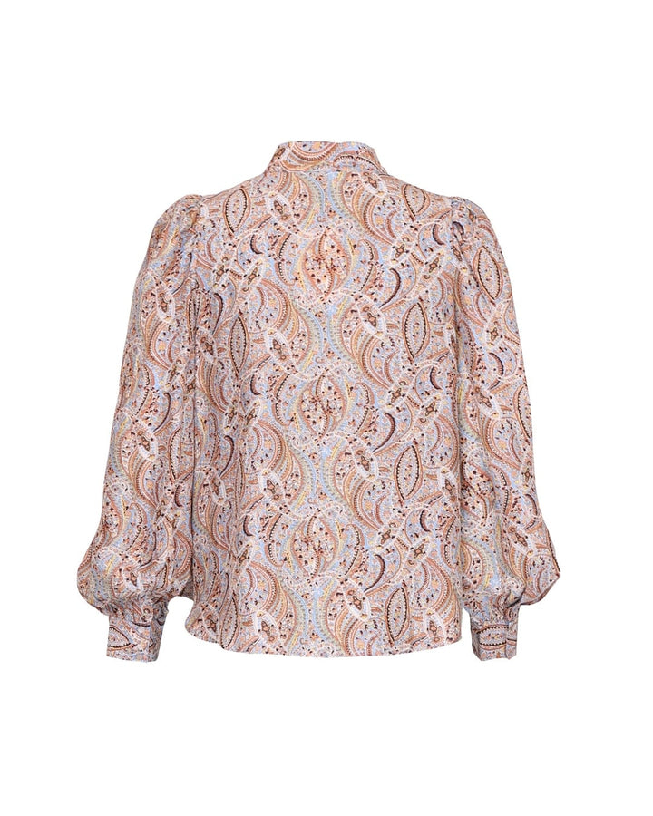 Striped organza blouse delicate paisley