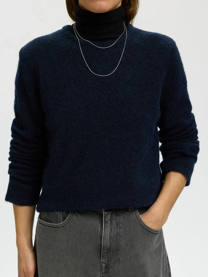 lulu new knit o-neck dark sapphire