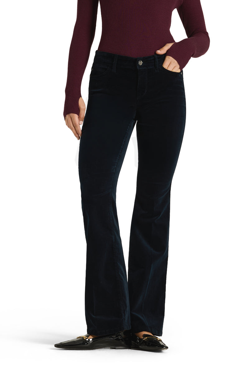 paris flared viscose velvet deep night