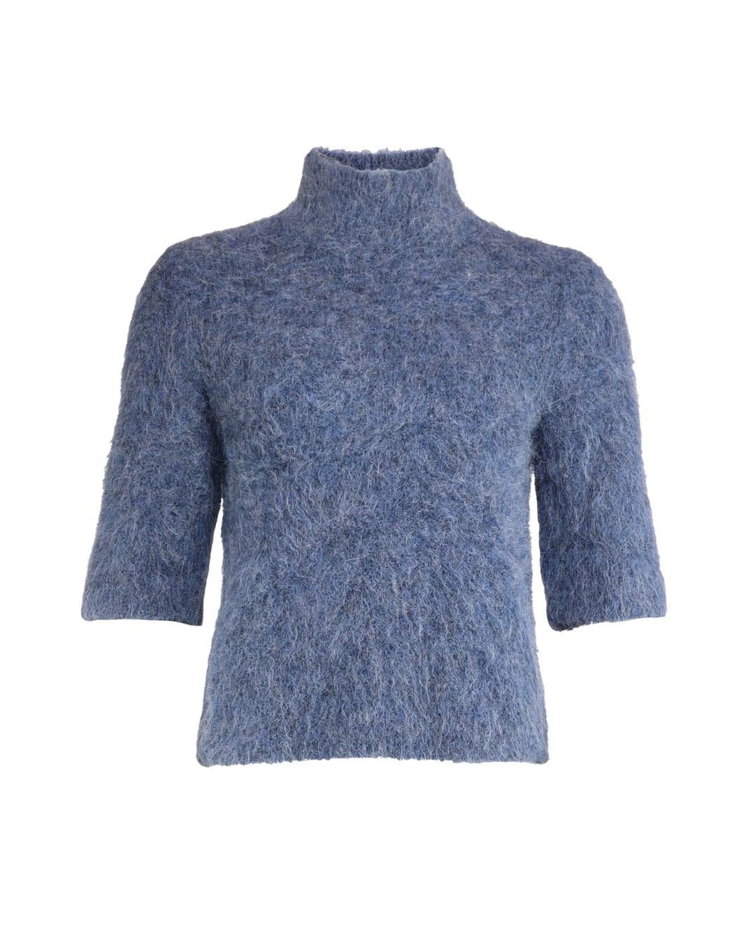 Hairy knit turtleneck blue
