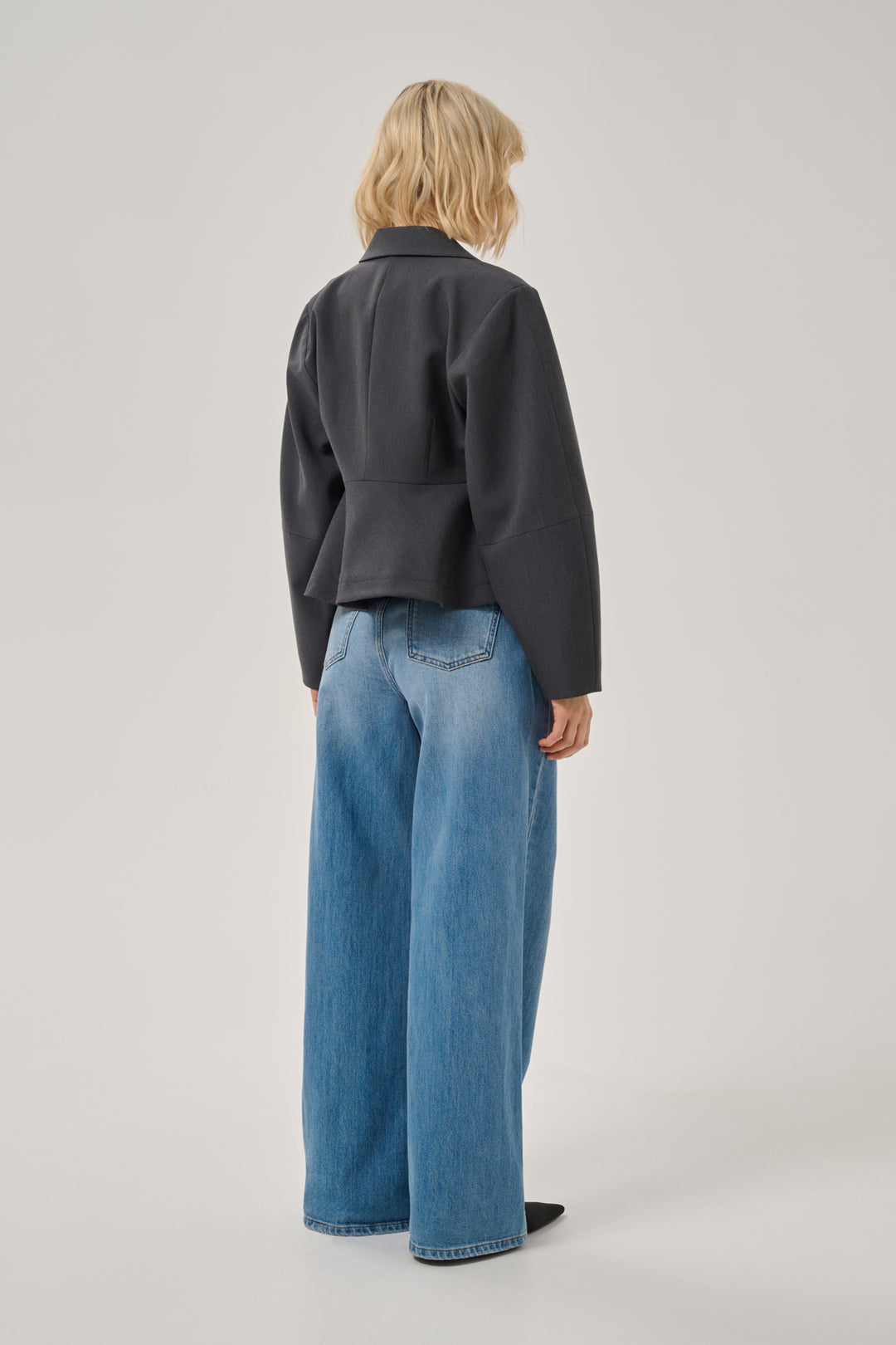 Evie shaped blazer dark grey