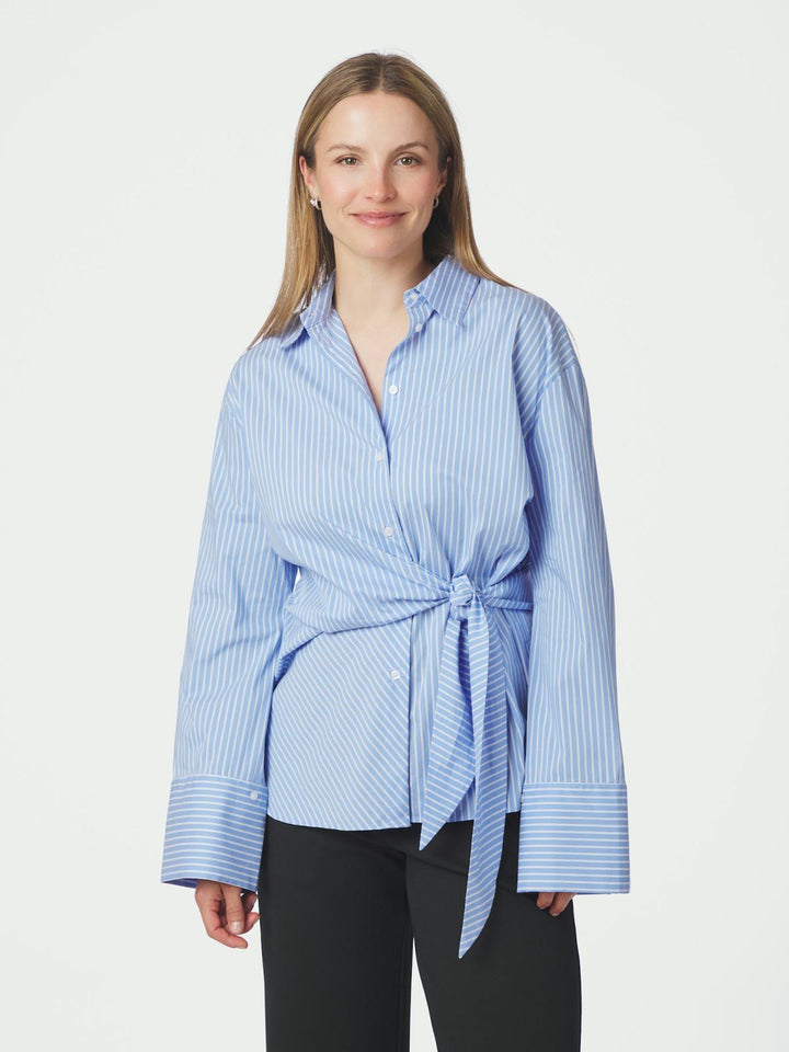 helisa stripe shirt light blue