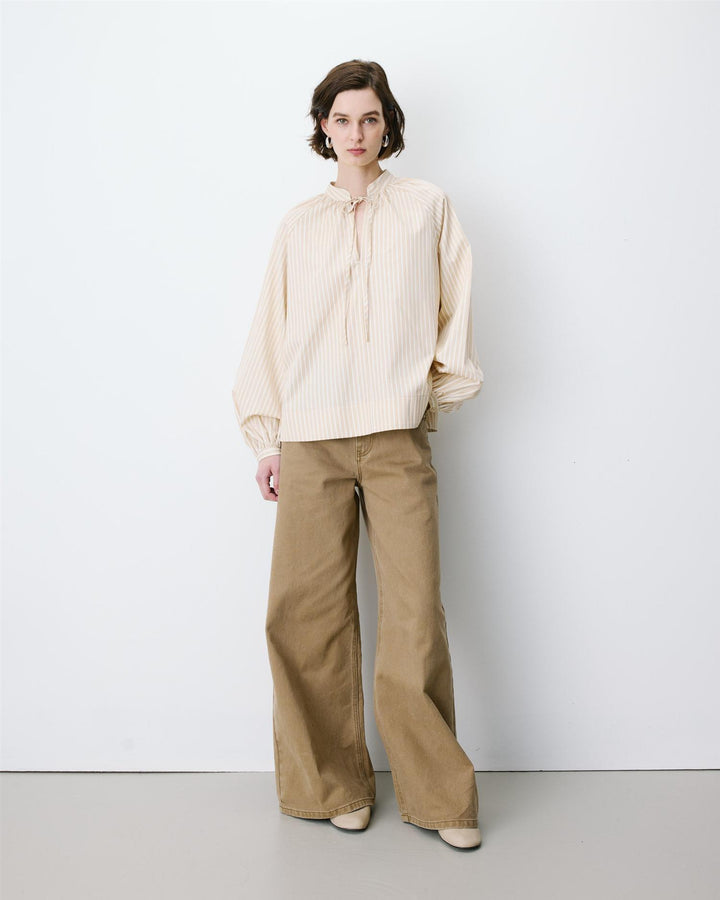 Albane Mandarin collar blouse